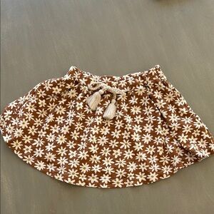 Rylee + Cru Brown and White Floral Skirt